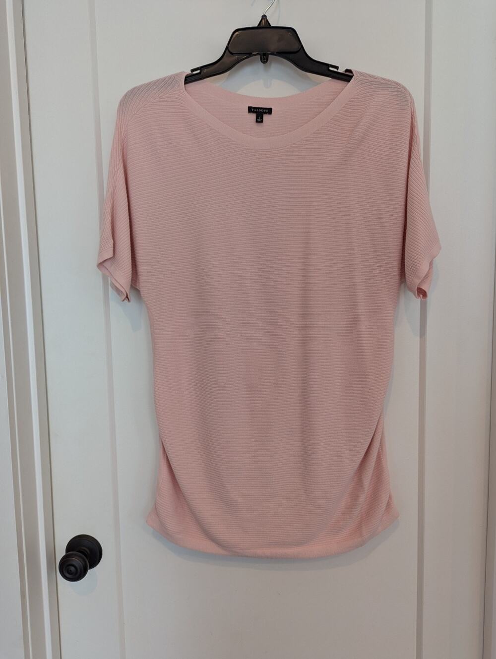Talbot XL Pink Short Sleeve Ribbed Sweater Preppy Soft Girl Grannycore Normcore